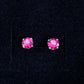 Pink Topaz 4mm Stud Earrings