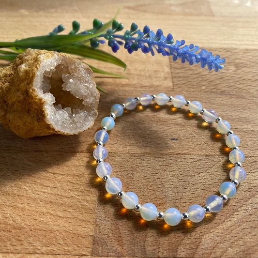 The Hope Bracelet in Sterling sliver and Opalite Bracelet