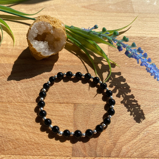 The Hope Bracelet in Sterling Silver and Black Onyx Bracelet